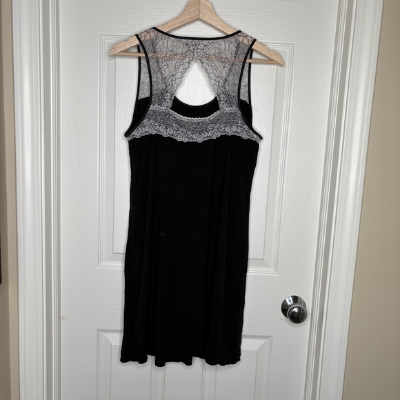 Soma Black Nightgown With Lace Detail And Shelf Bra Size Medium - Picture 2 of 5